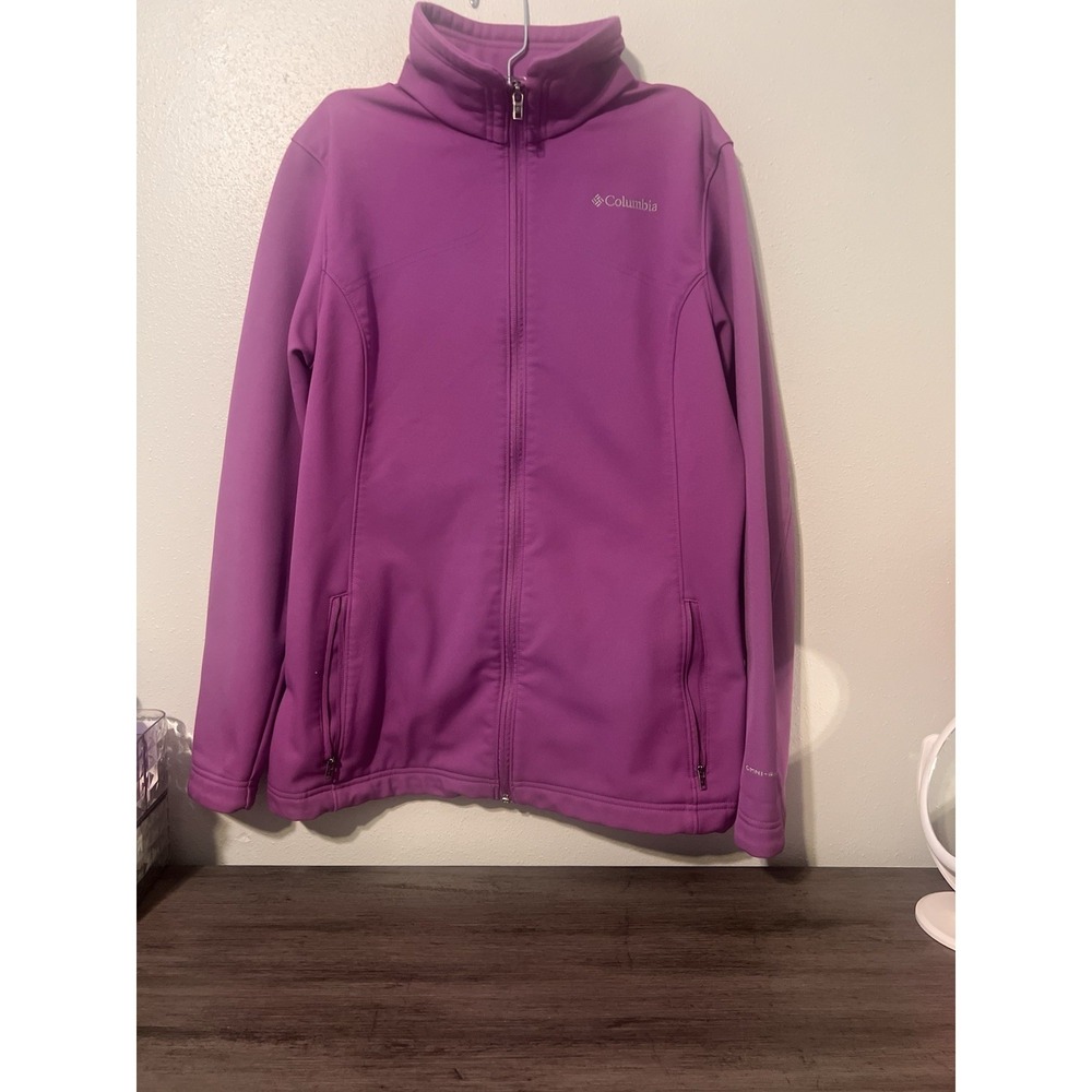 Columbia Jacket, Women's Size Large, Purple, Fleece, Lined, Full Zip